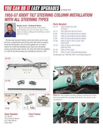 1955-57 ididit Tilt Steering Column Installation - Eckler's Classic ...