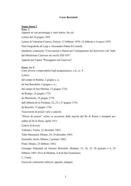 CARTE BERTOLOTTI - Istituto Centrale per gli Archivi