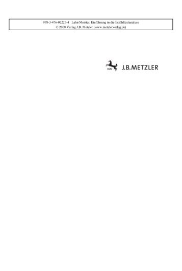 Inhaltsverzeichnis (PDF) - J. B. Metzler Verlag