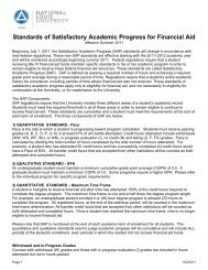 Standards of Satisfactory Academic Progress for Financial Aid