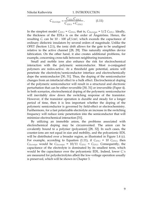 ION MODULATED ORGANIC TRANSISTORS - Doria