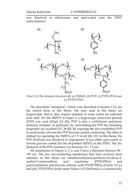 ION MODULATED ORGANIC TRANSISTORS - Doria