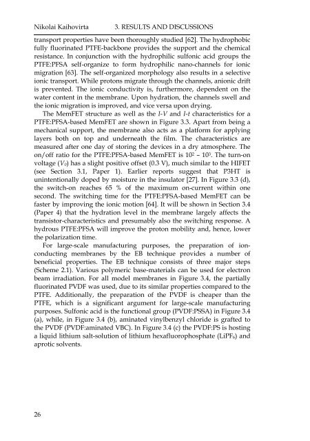 ION MODULATED ORGANIC TRANSISTORS - Doria