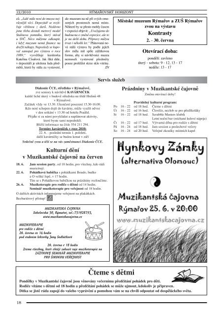 RÃ½maÅovskÃ½ horizont 12 - 2010 - StÅedisko volnÃ©ho Äasu RÃ½maÅov