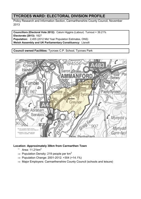 Tycroes WARD: ELECTORAL DIVISION PROFILE