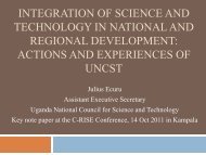 Integration of Science and Technology in national - Science Initiative ...