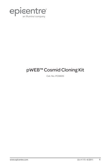 Protocol for pWEBâ¢ Cosmid Cloning Kit