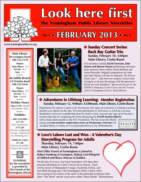 February 2013 - Framingham Public Library