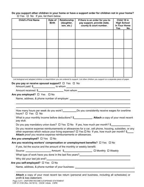 Request for Modification, Termination or Credit on Arrears - Change ...