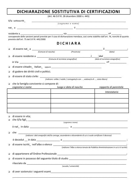 autocertificazione generico.pdf - Comune di Montebelluna