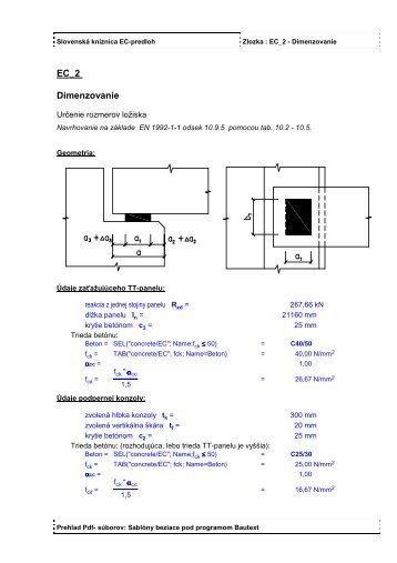 EC_2 Dimenzovanie - EuroCode Templates