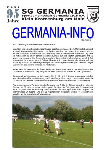 Germania Info 23.09.10 - SG Germania Klein-Krotzenburg 1915 eV