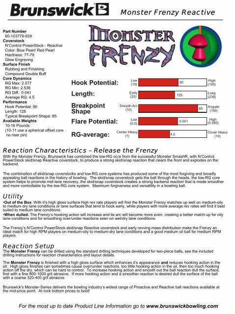 Monster Frenzy Reactive - Brunswick Bowling