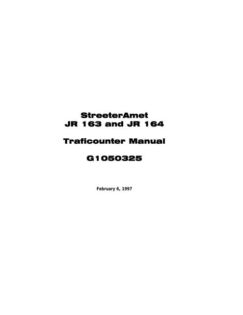 JR Traficounter 163 and 164 Manual.pdf - Peek Traffic