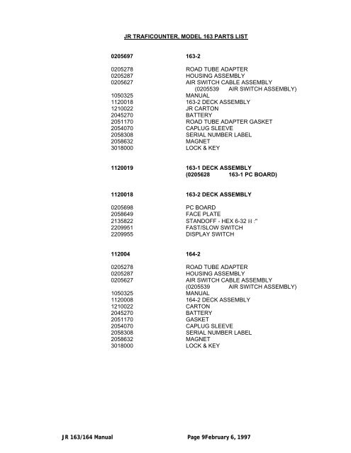 JR Traficounter 163 and 164 Manual.pdf - Peek Traffic