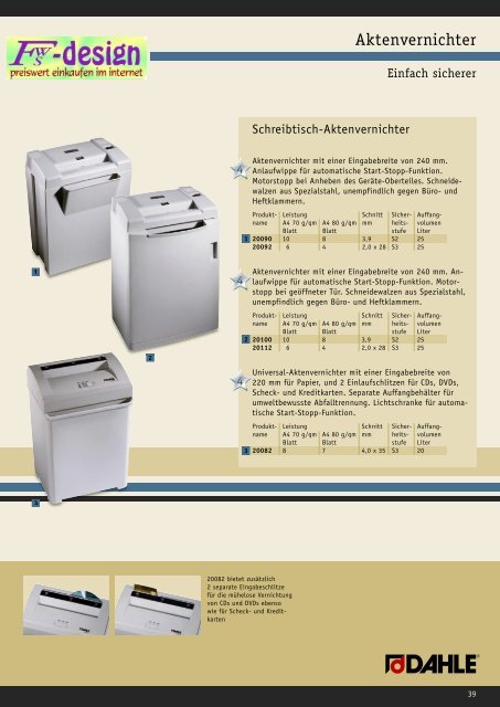 Aktenvernichter, Dahle - Fws-design