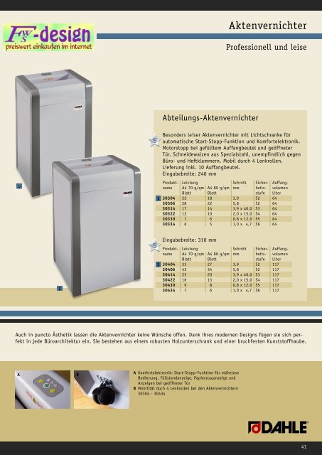 Aktenvernichter, Dahle - Fws-design