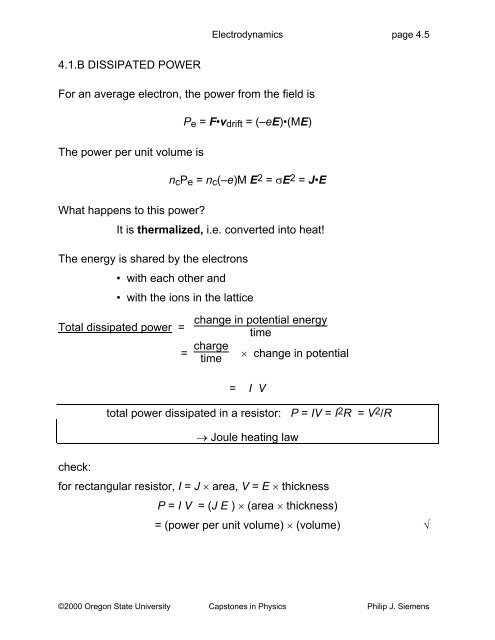 Capstones in Physics: Electromagnetism 4. ELECTRODYNAMICS