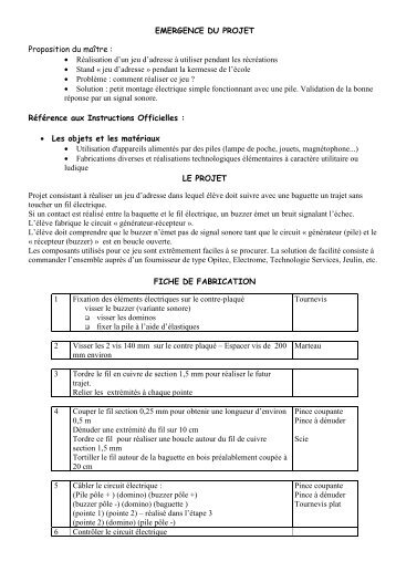 Fabriquer un jeu d'adresse - Pedagogite