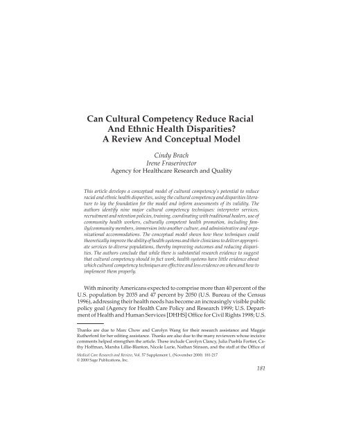 Can Cultural Competency Reduce Racial And Ethnic Health ...