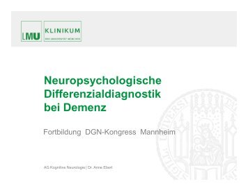 Neuropsychologische Differenzialdiagnostik bei Demenz