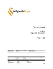 Plan van Aanpak Project Regionaal Crisisplan - Veiligheidsregio ...