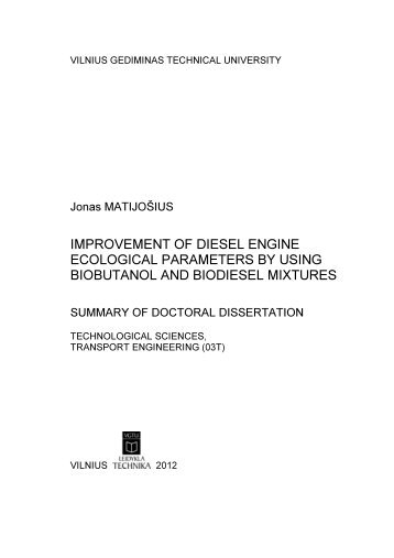 improvement of diesel engine ecological parameters by using ...