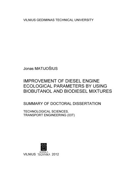 improvement of diesel engine ecological parameters by using ...