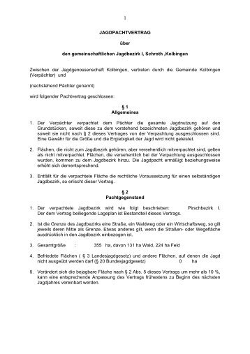 Jagdpachtvertrag, Pirschbezirk I.pdf - Kolbingen