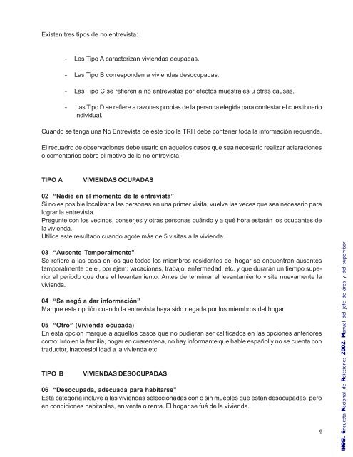 Manual del Jefe de área y del Supervisor. ENA 2002 - Inegi