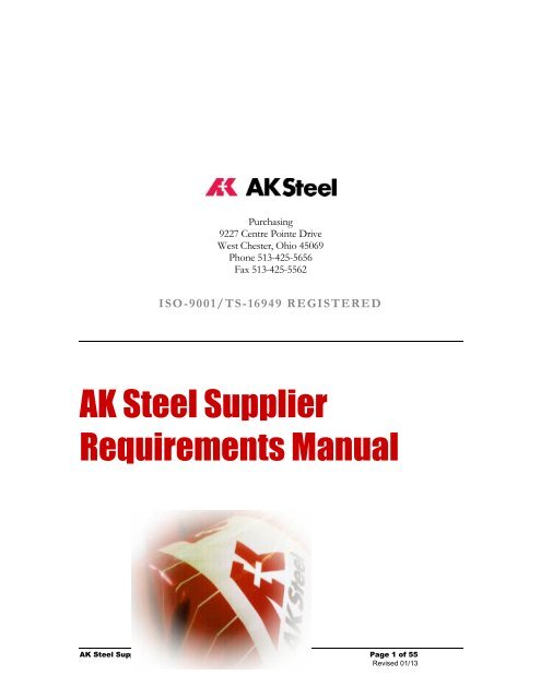 Supplier Requirements Manual - AK Steel