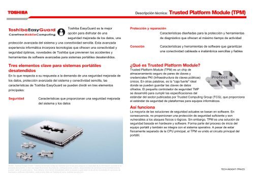 Descripción técnica: Trusted Platform Module (TPM) - Toshiba