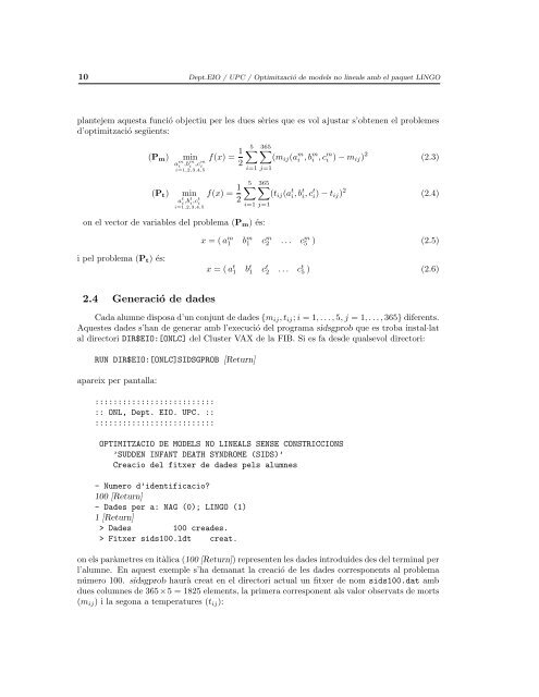 PrÃ ctiques d'APNL, curs 1999/2000 - Departament d'EstadÃ­stica i ...