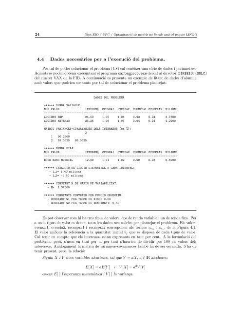 PrÃ ctiques d'APNL, curs 1999/2000 - Departament d'EstadÃ­stica i ...