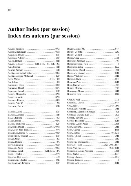 Programme et rÃ©sumÃ©s (pdf) - SociÃ©tÃ© statistique du Canada