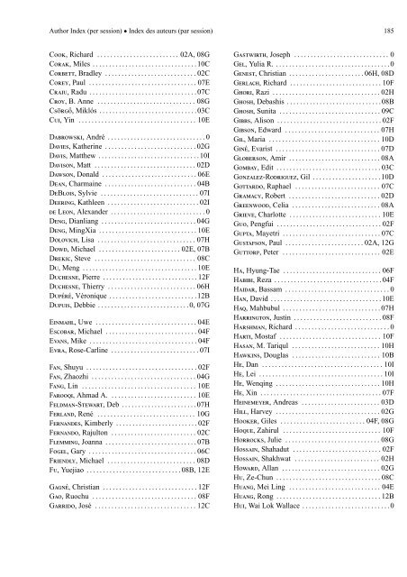 Programme et rÃ©sumÃ©s (pdf) - SociÃ©tÃ© statistique du Canada