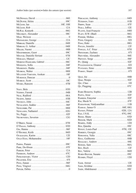 Programme et rÃ©sumÃ©s (pdf) - SociÃ©tÃ© statistique du Canada