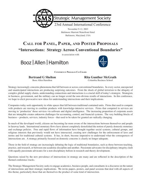 Booz Allen Hamilton - Strategic Management Society