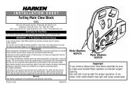 INSTALLATION SHEET Furling Main Clew Block