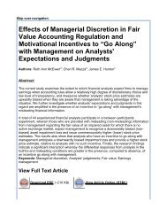 Effects of Managerial Discretion in Fair Value Accounting Regulation ...