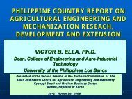 philippine country report on agricultural engineering and