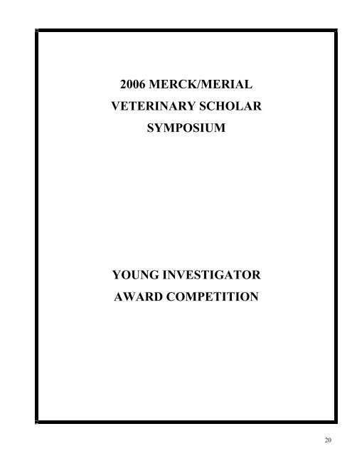2006 merck/merial - School of Veterinary Medicine - Louisiana State ...