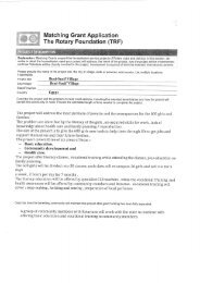 Matching Grant Application The Rotary Foundation (TRF)