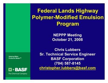 Polymer Modified Emulsions