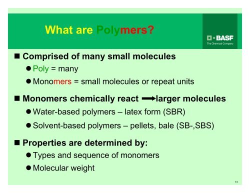 Polymer Modified Emulsions