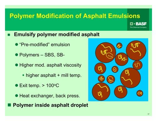 Polymer Modified Emulsions