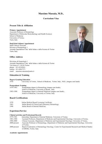 CV Massaia _USA_ as of April 20, 2013 Short Version - siesonline