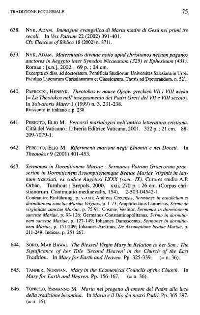 SCRIPTA PONTIHCIAE FACULTATIS THEOLOGICAE «MARIANUM ...