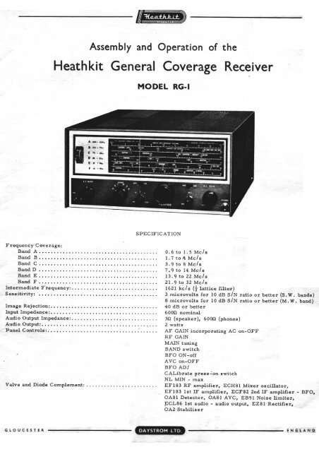 Heathkit RG-1 general coverage receiver - Italy