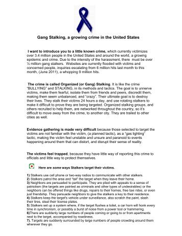 criminal stalking groups,, Cause Stalking": - Freedom From Covert ...